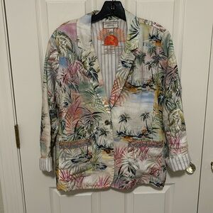 Johnny Was linen blazer size M